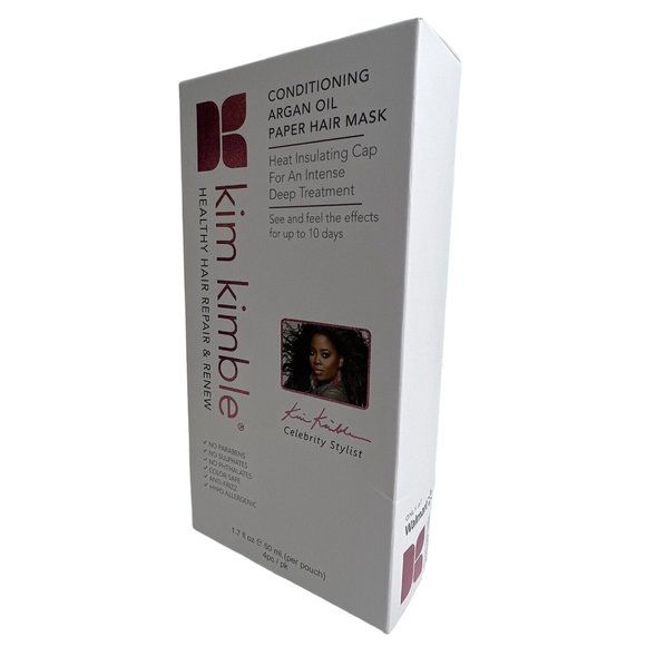 Kim Kimble Conditioning Argan Oil Paper Hair Mask 4 Pack Set Repair & Renew New - Picture 10 of 12